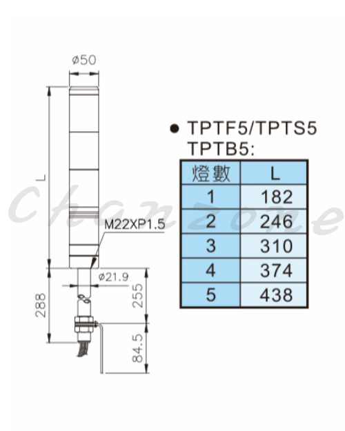 天得科技 積層式警示燈 TPTF5 TPTS5 TPTB5